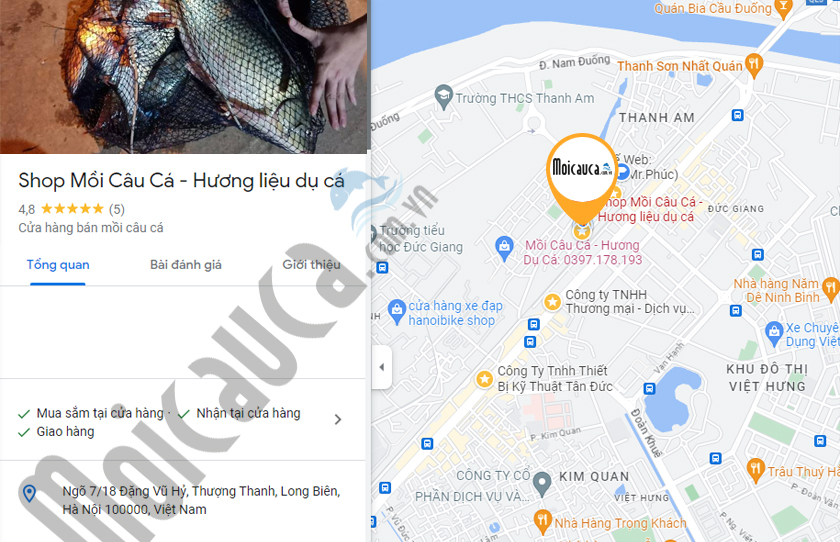 Địa chỉ mua mồi câu cá tại Hà Nội